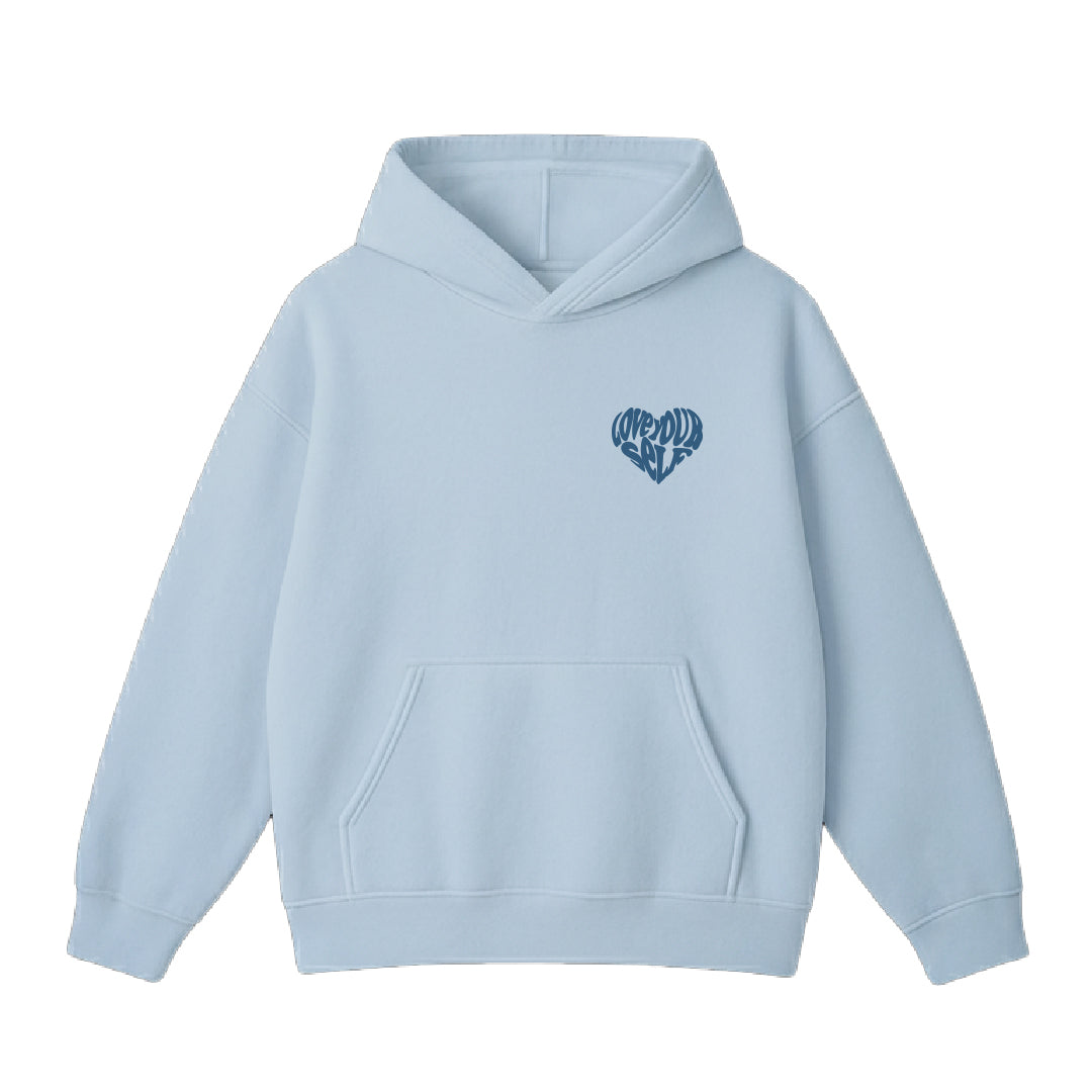 LOVE YOUR SELF HOODIE-(BLUE)
